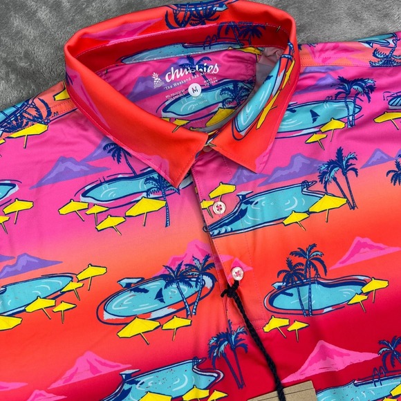 chubbies Other - Chubbies‎ Polo Shirt Mens Small Pink Performance Stretch The Offsite '24 NEW NWT